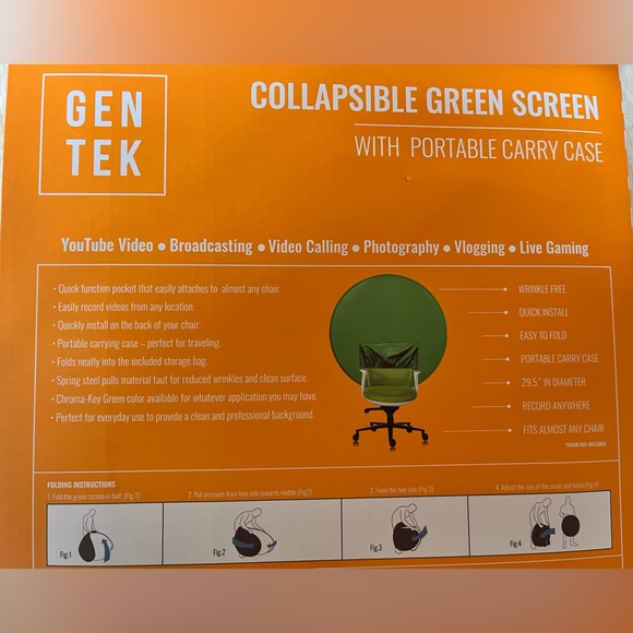 Gentek collapsible green screen new in box - Picture 3 of 4